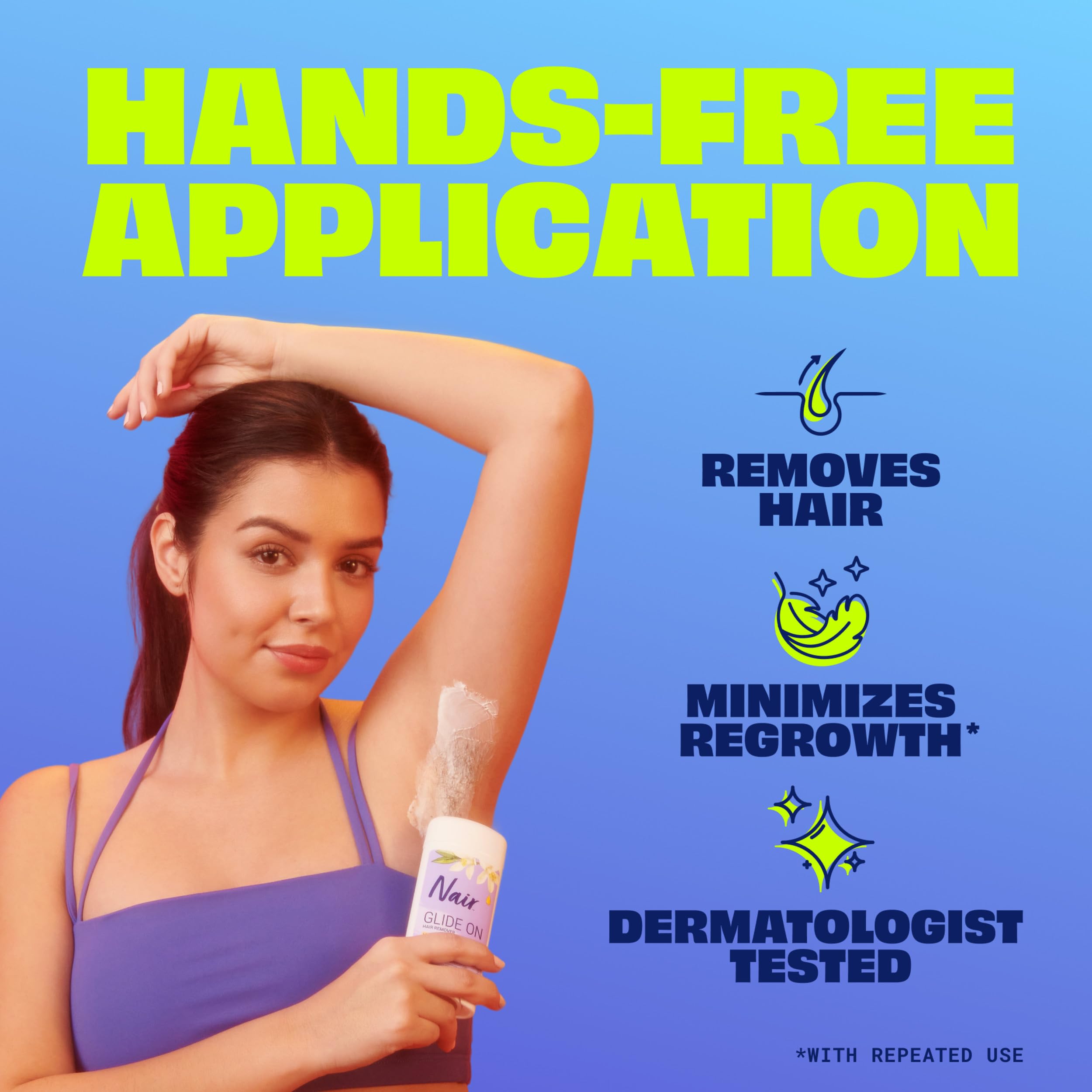 Crème dépilatoire Nair Glide On – épilation des aisselles, douceur et commodité.