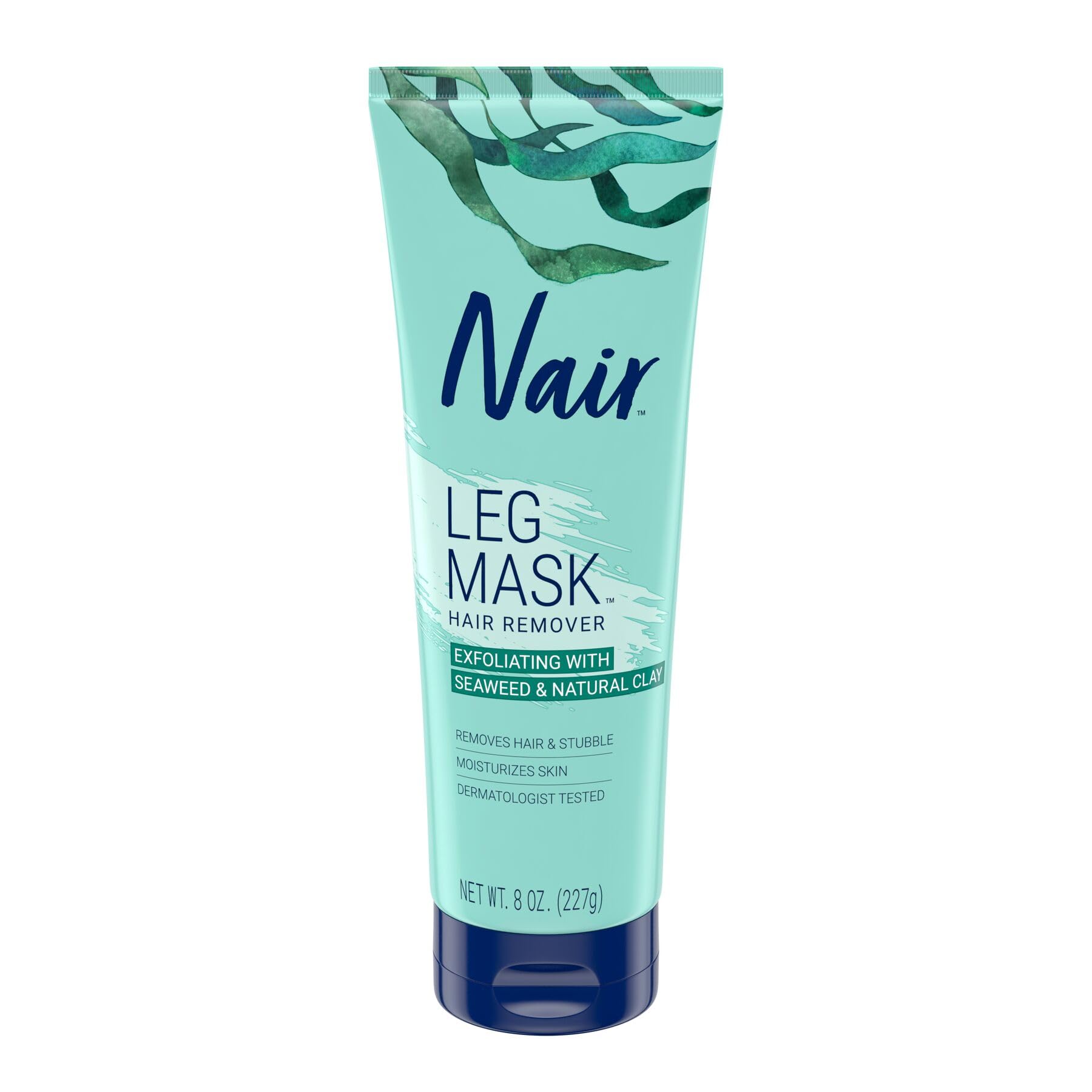 Masque dépilatoire Nair algues pour des jambes douces et lisses.