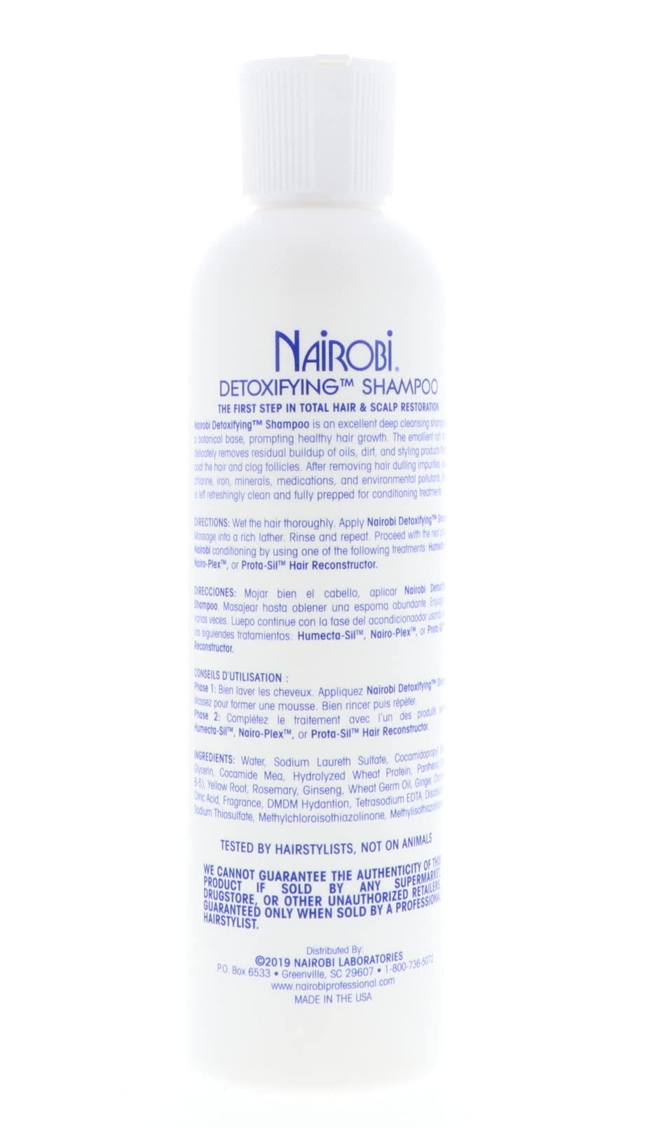 Nairobi detoxifiant – flacon compact pratique pour routine quotidienne.