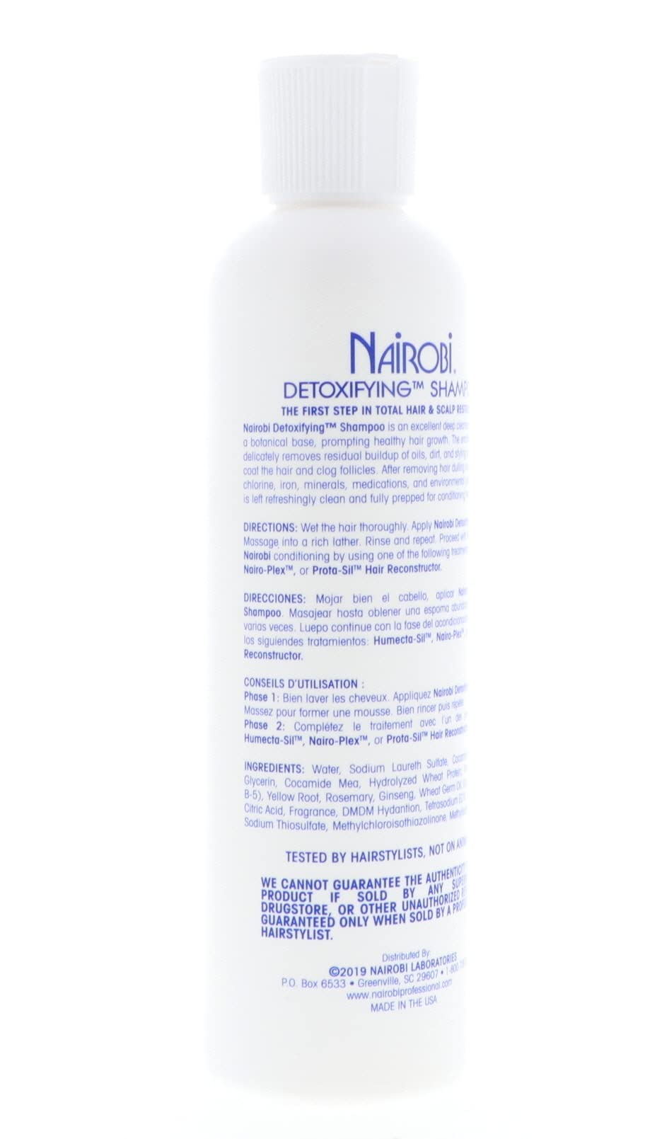 Nairobi shampoing detoxifiant – rinçage rapide et cheveux propres.
