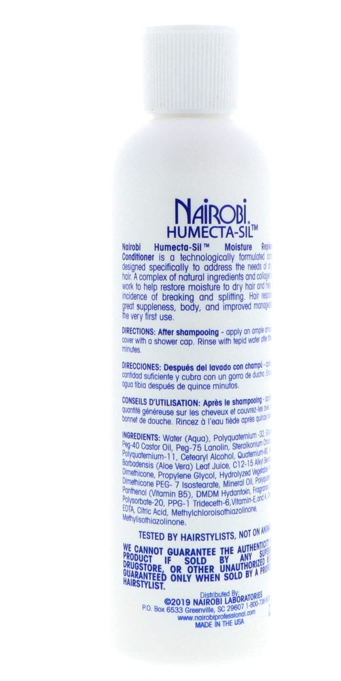 Hydratation durable procurée par Nairobi Humecta-Sil pour cheveux.