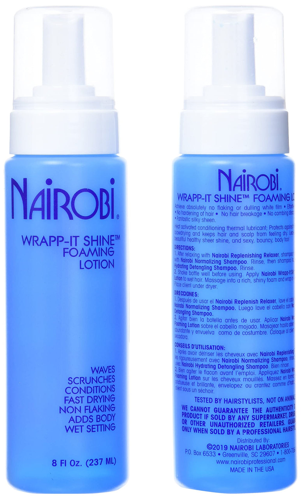 Nairobi Wrapp-it Shine : application rapide, démêlage aisé après coiffage.