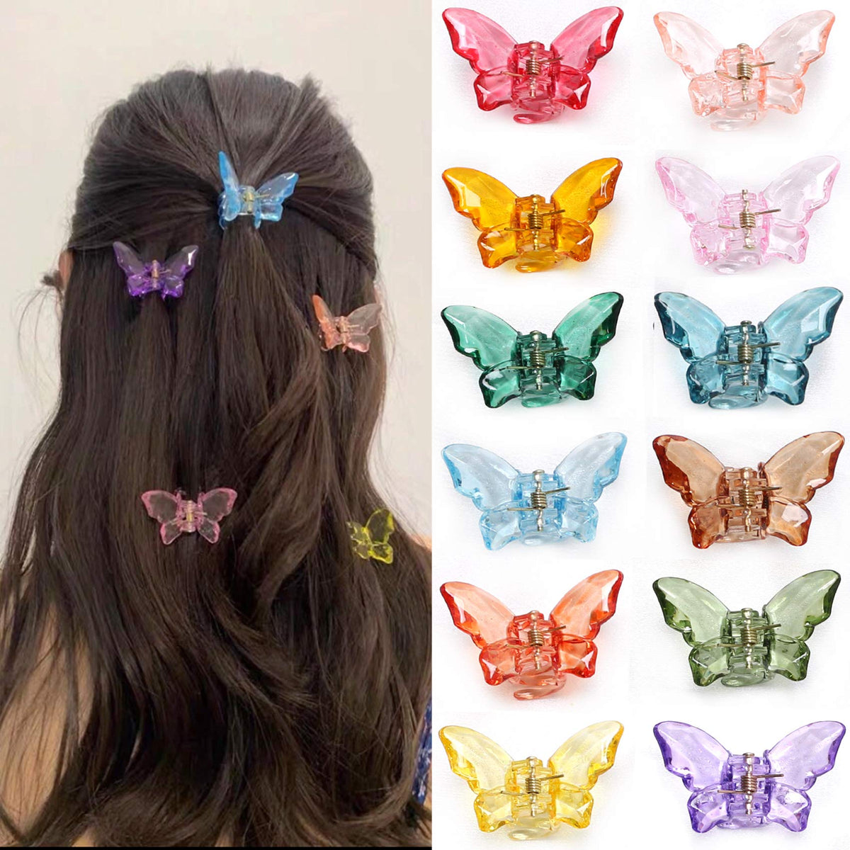 NAISIER pince papillon transparent 1,8 pouce, maintien sûr pour cheveux fins