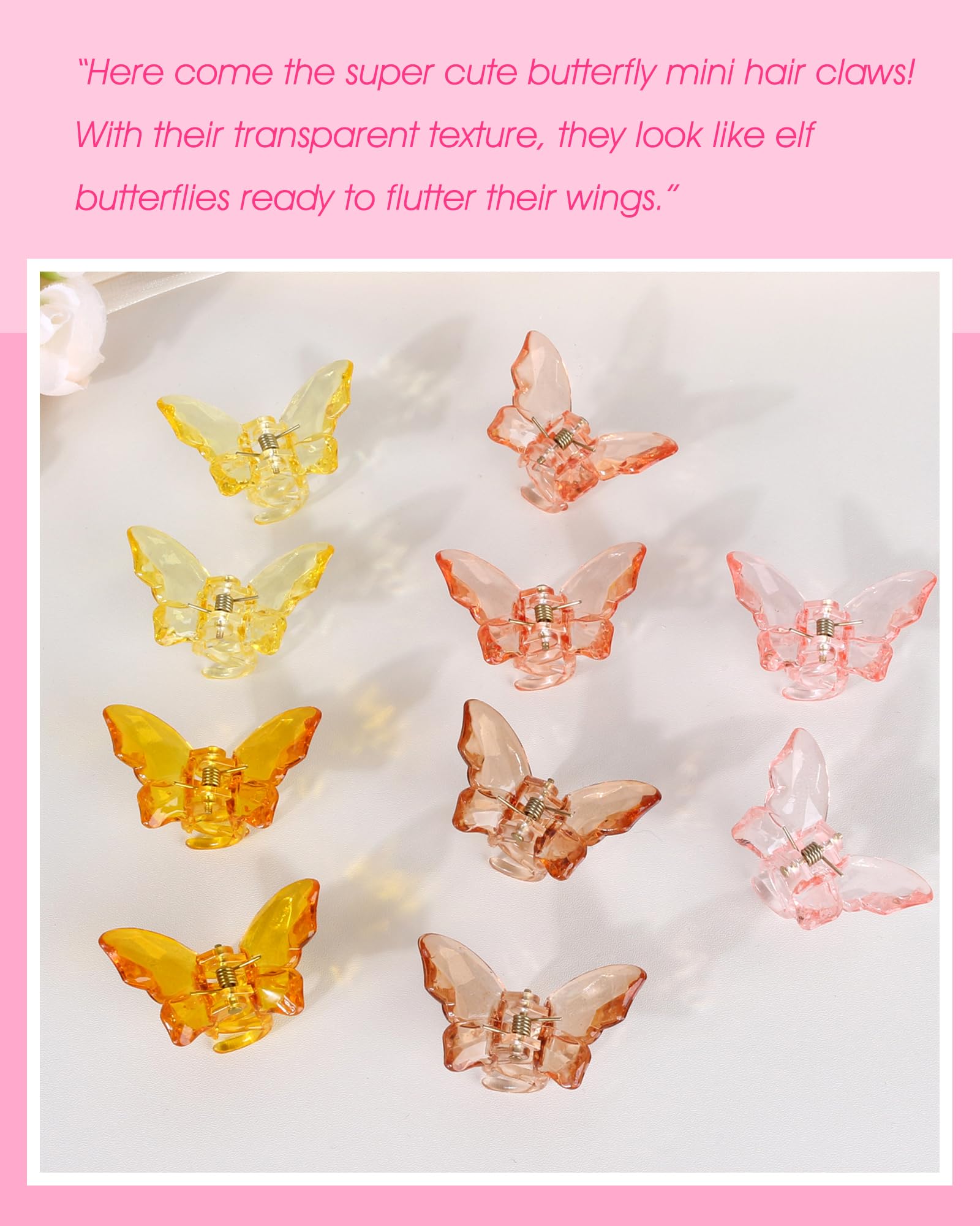 NAISIER pince papillon transparent, design arrondi et surface lisse