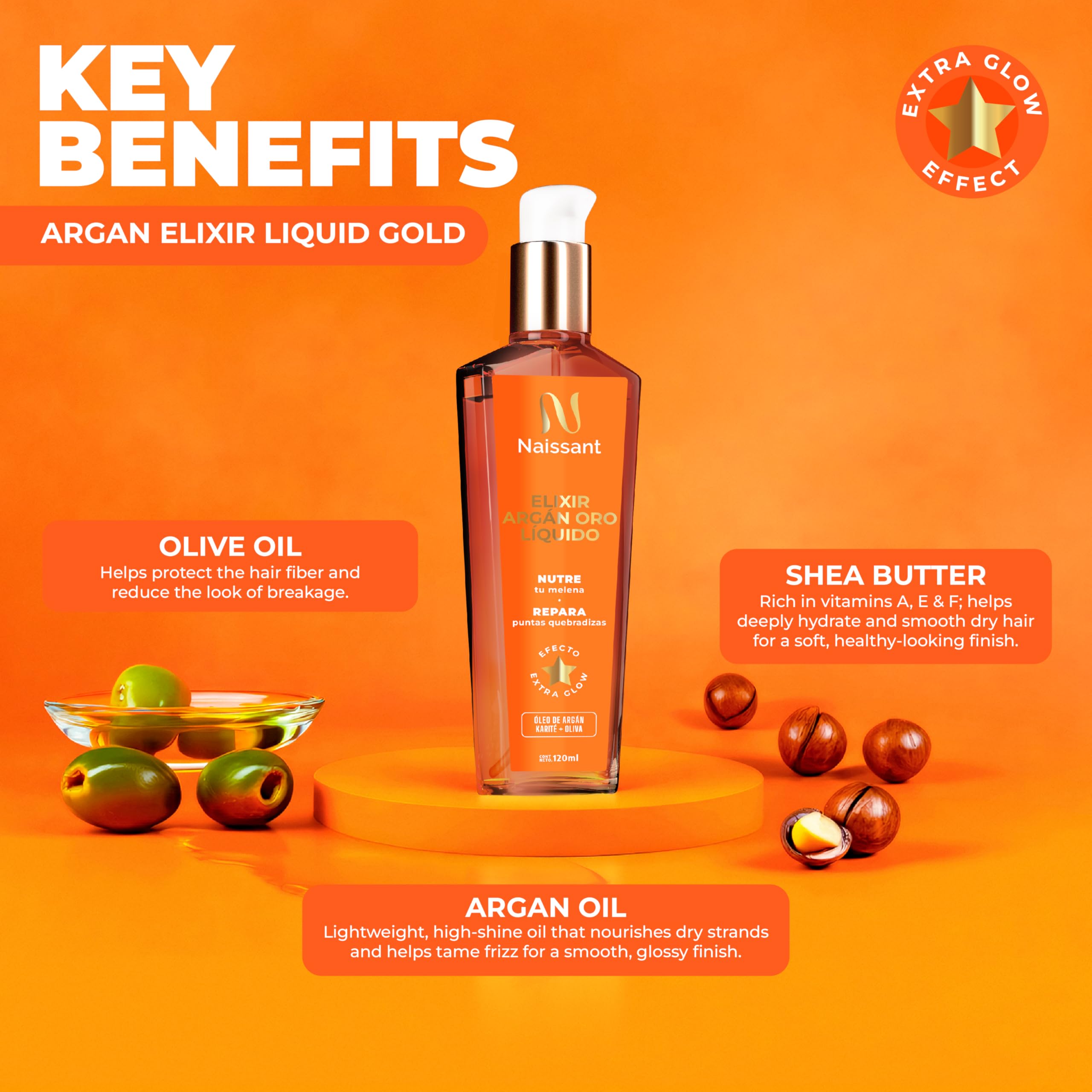 Naissant Elixir Argan Oil vibrance-couleurs: couleurs plus vives et durables.