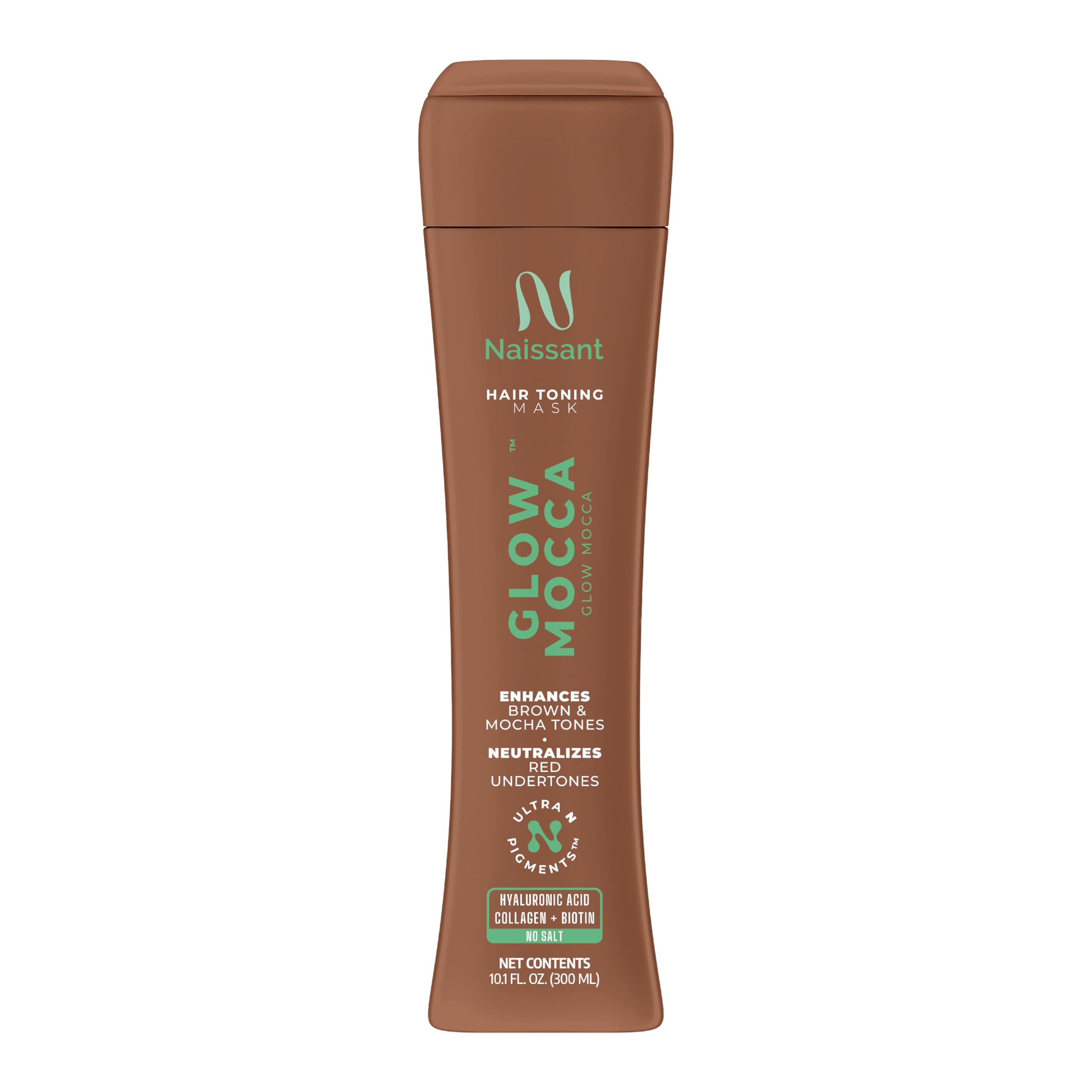 Naissant Glow Mocca : bouteille du masque tonifiant pour cheveux bruns.