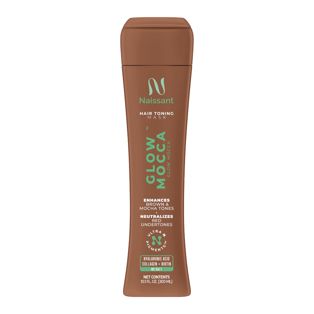 Naissant Glow Mocca : bouteille du masque tonifiant pour cheveux bruns.