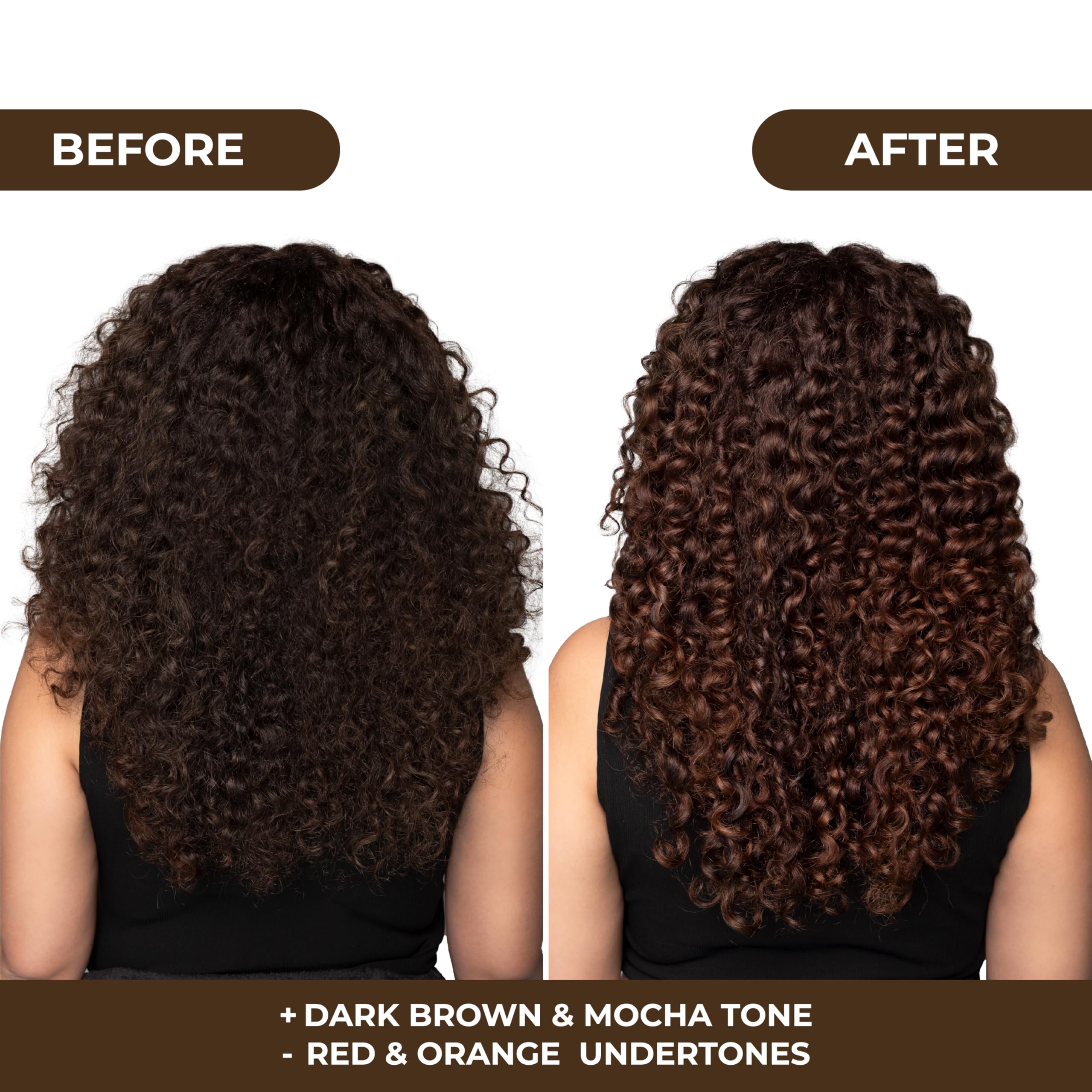 Résultat brun moka équilibré et lumineux après usage Naissant Glow Mocca.