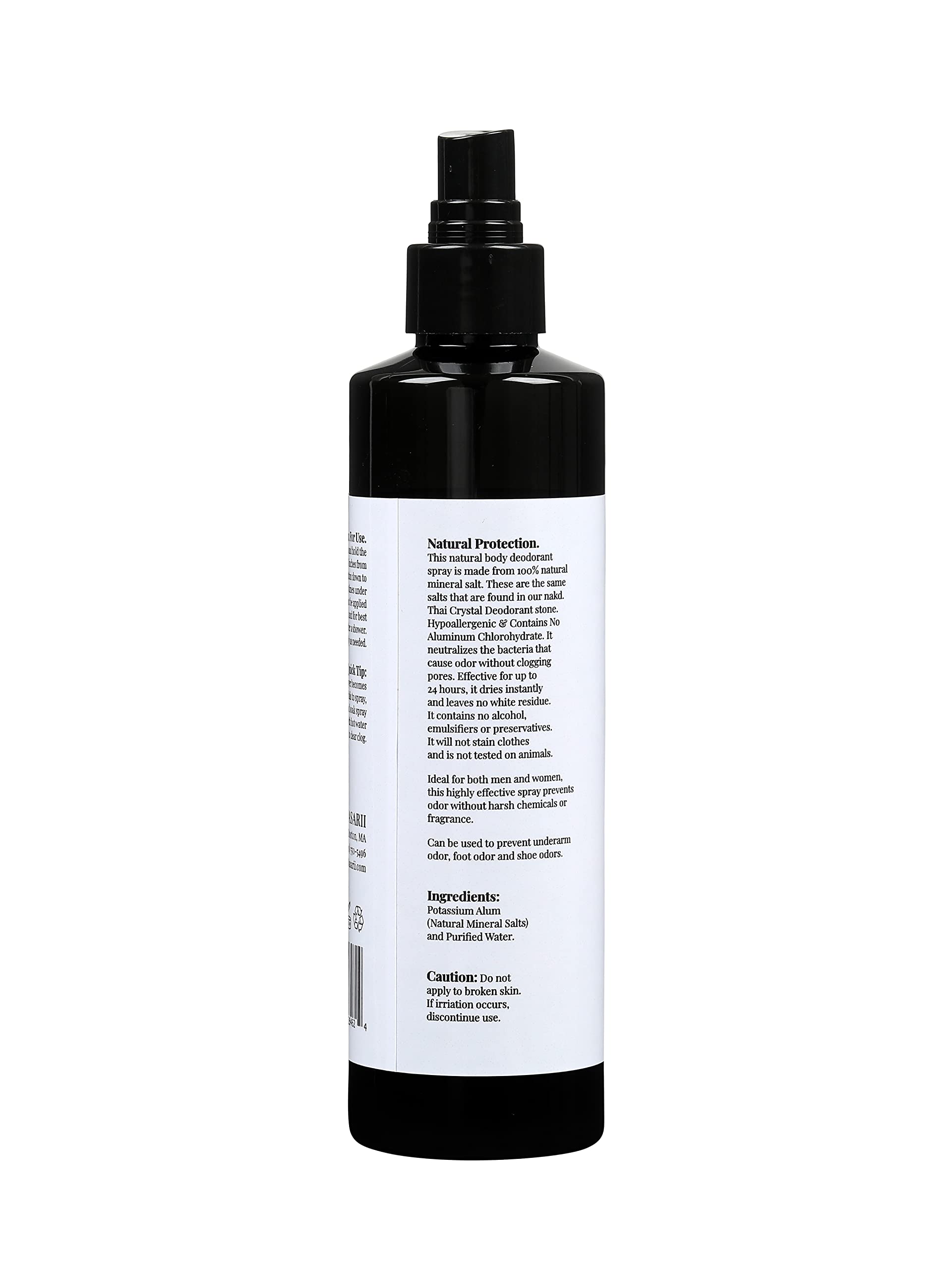 Nakd Thai Crystal Déodorant Spray – image détaillant la présentation et la texture cristalline.