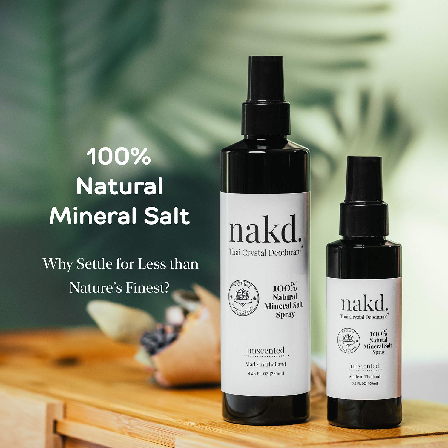 Nakd Thai Crystal Déodorant Spray – sans aluminium, déodorant minéral naturel et sûr.