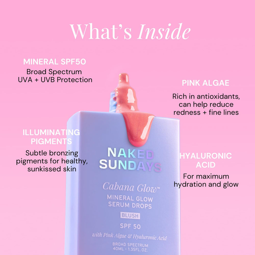 Naked Sundays CabanaGlow-protection-spf50-mineral : protection minérale non nano pour le teint.