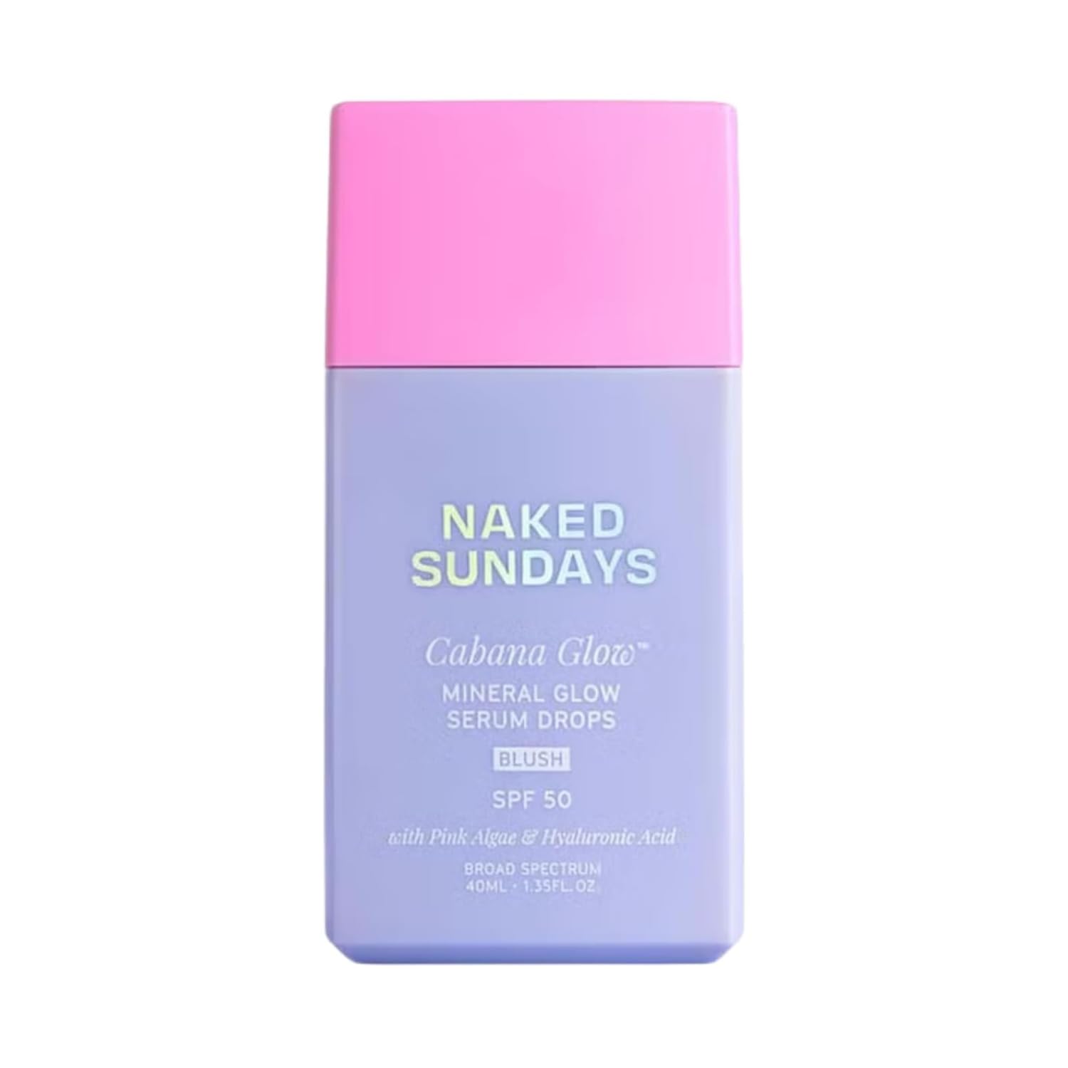 Naked Sundays CabanaGlow SPF50 Blush-compact : protection SPF50 et éclat rosé durable.