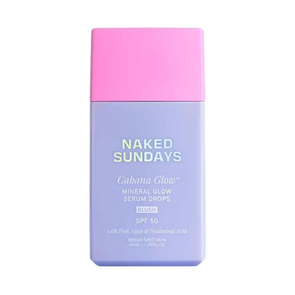 Naked Sundays CabanaGlow SPF50 Blush-compact : protection SPF50 et éclat rosé durable.