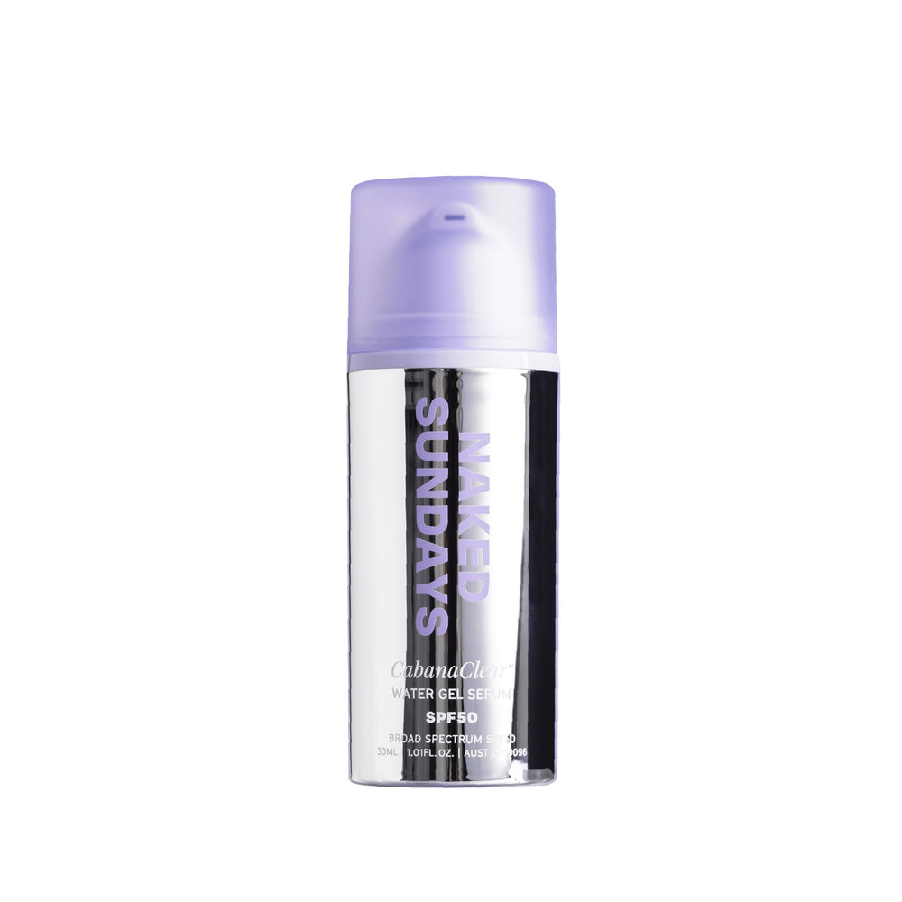 Naked Sundays CabanaClear-serum-visage invisible, protection SPF sans trace blanche.