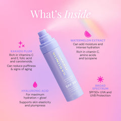 Naked Sundays SPF50 extrait-melon antioxydant pour protéger la peau.