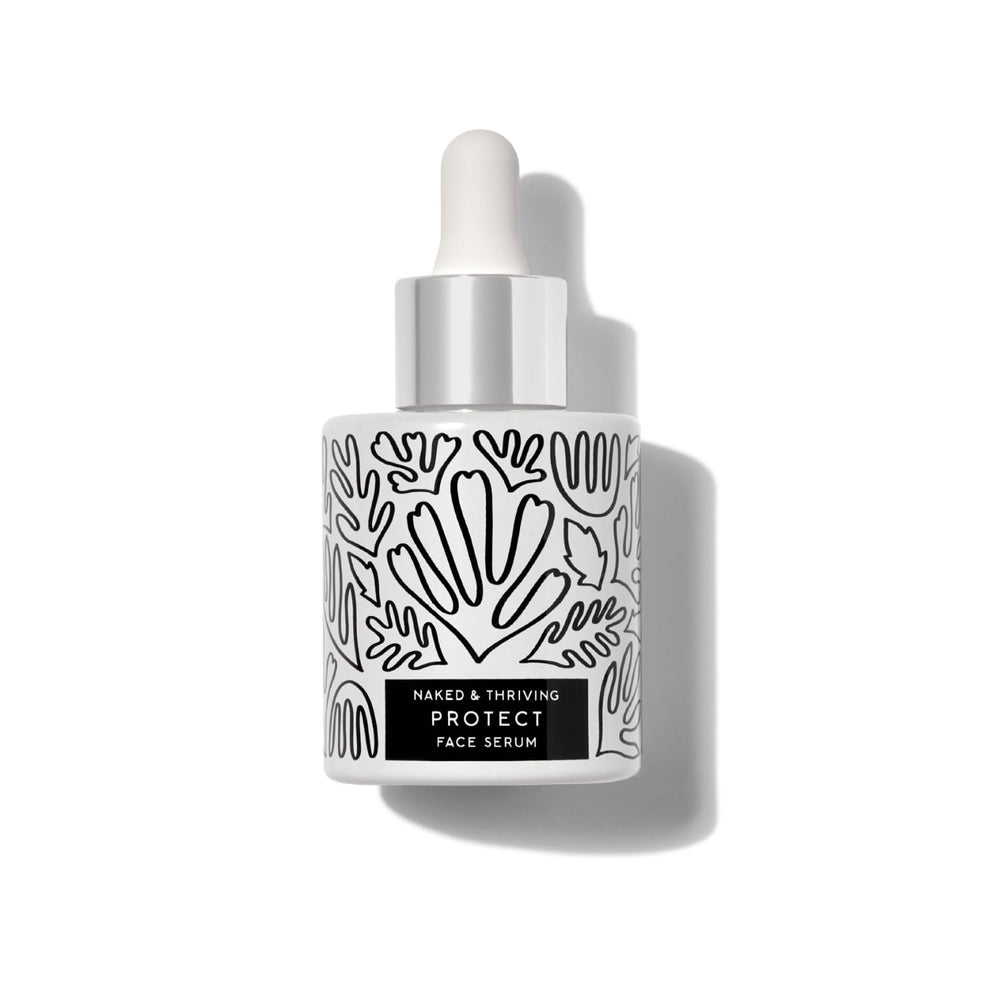 Texture lumineuse du serum Protect Naked & Thriving pour peau hydratée et tonifiée.