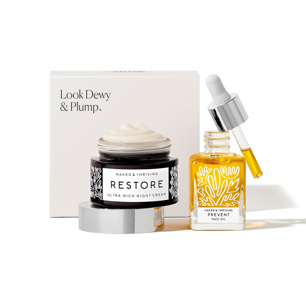Naked & Thriving Restore: bouteille de nuit riche pour peau repulpée et hydratée