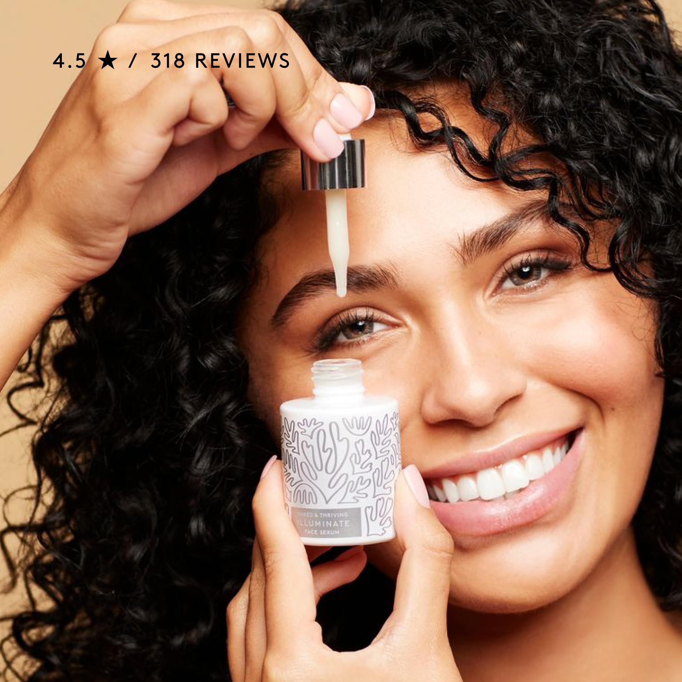 Naked & Thriving Illuminate: acide hyaluronique multi-poids pour plump et hydratation.