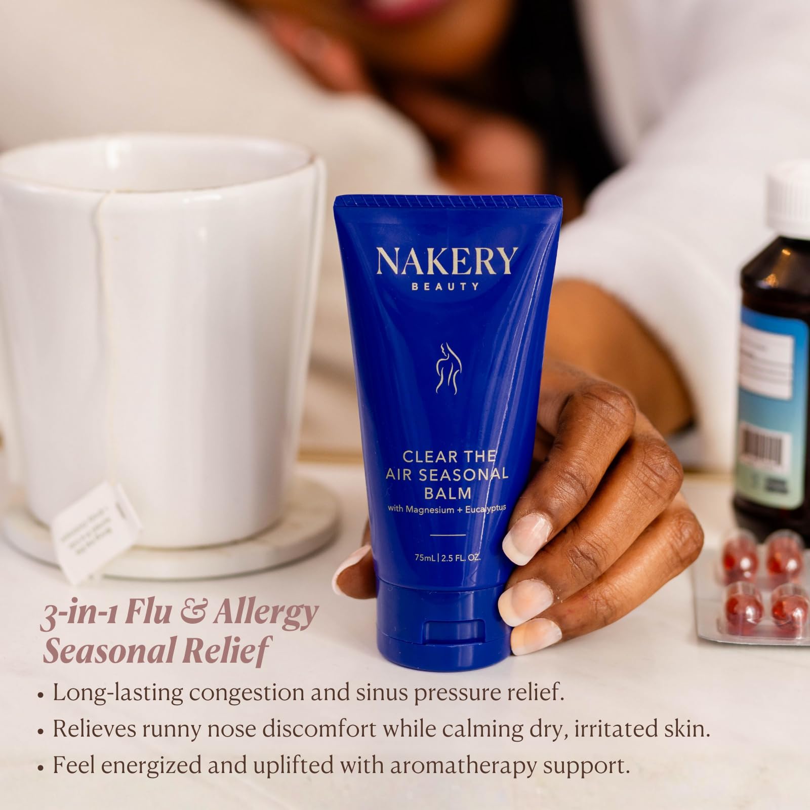 Nakery Clear The Air aromathérapie naturelle avec eucalyptus et menthol.