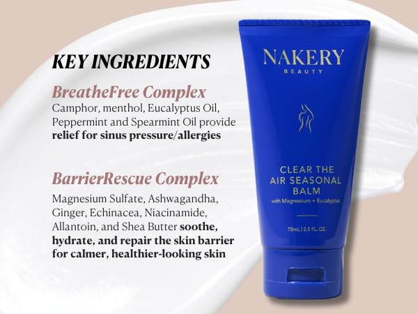 Nakery Clear The Air emballage durable et ingrédients propres.