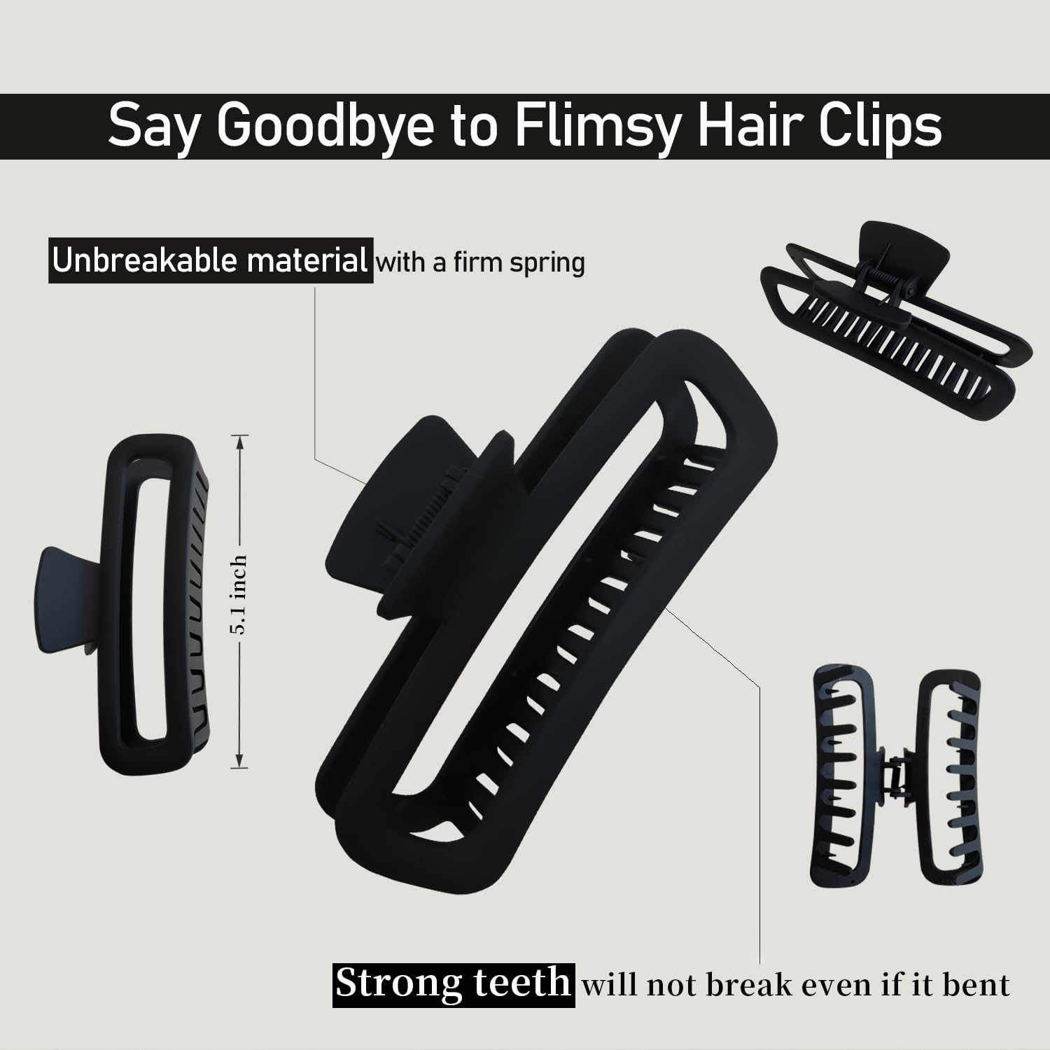 Nalodu clip-cheveux XL, ouverture douce et facile, usage quotidien.