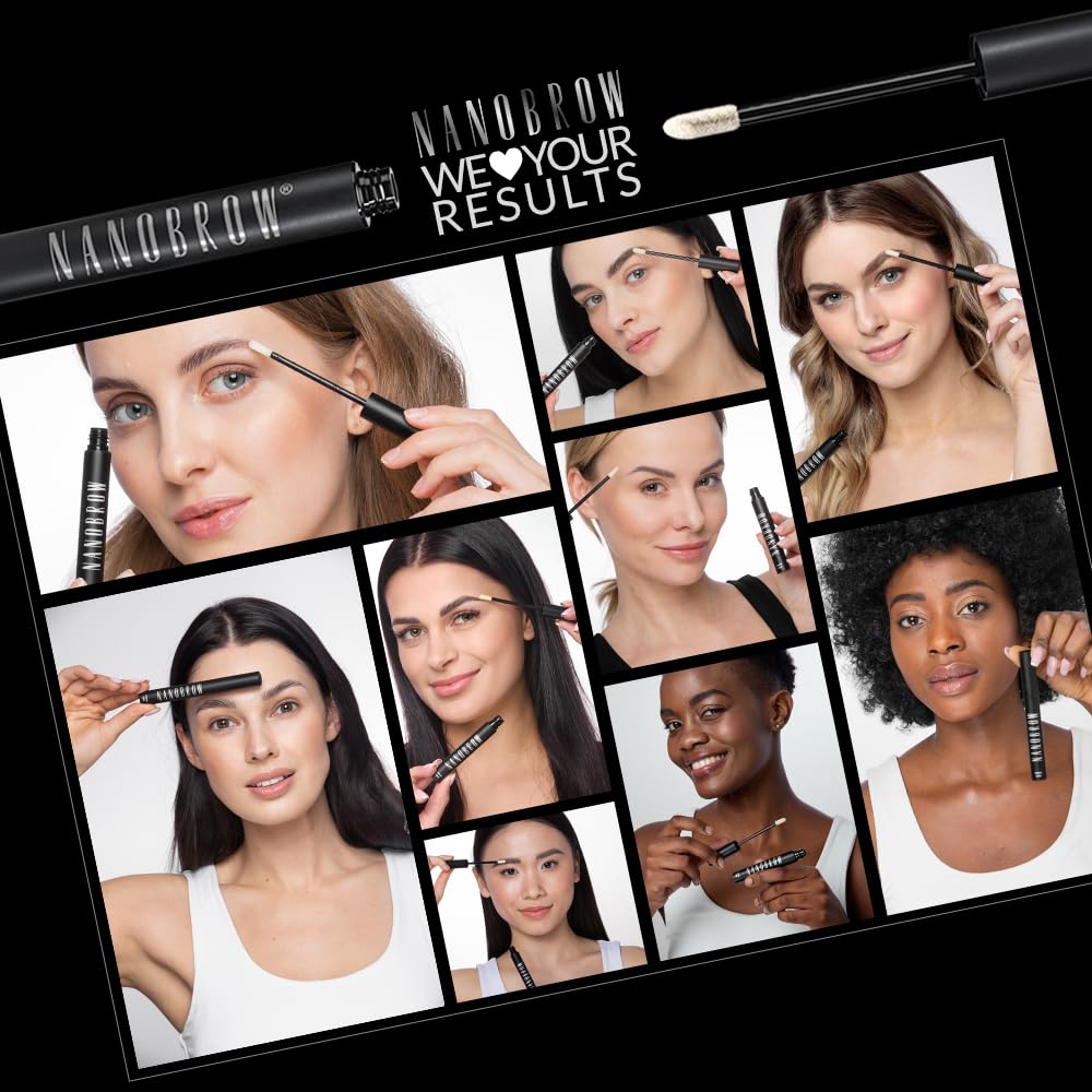 Application quotidienne Nanobrow pour sourcils plus epais sans maquillage.