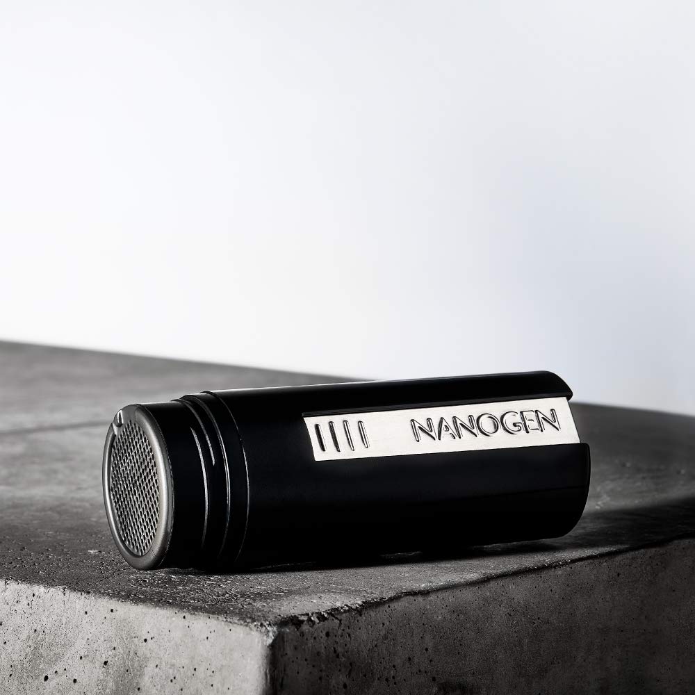 Nanogen fibres capillaires – zone clairsemée traitée pour densité.