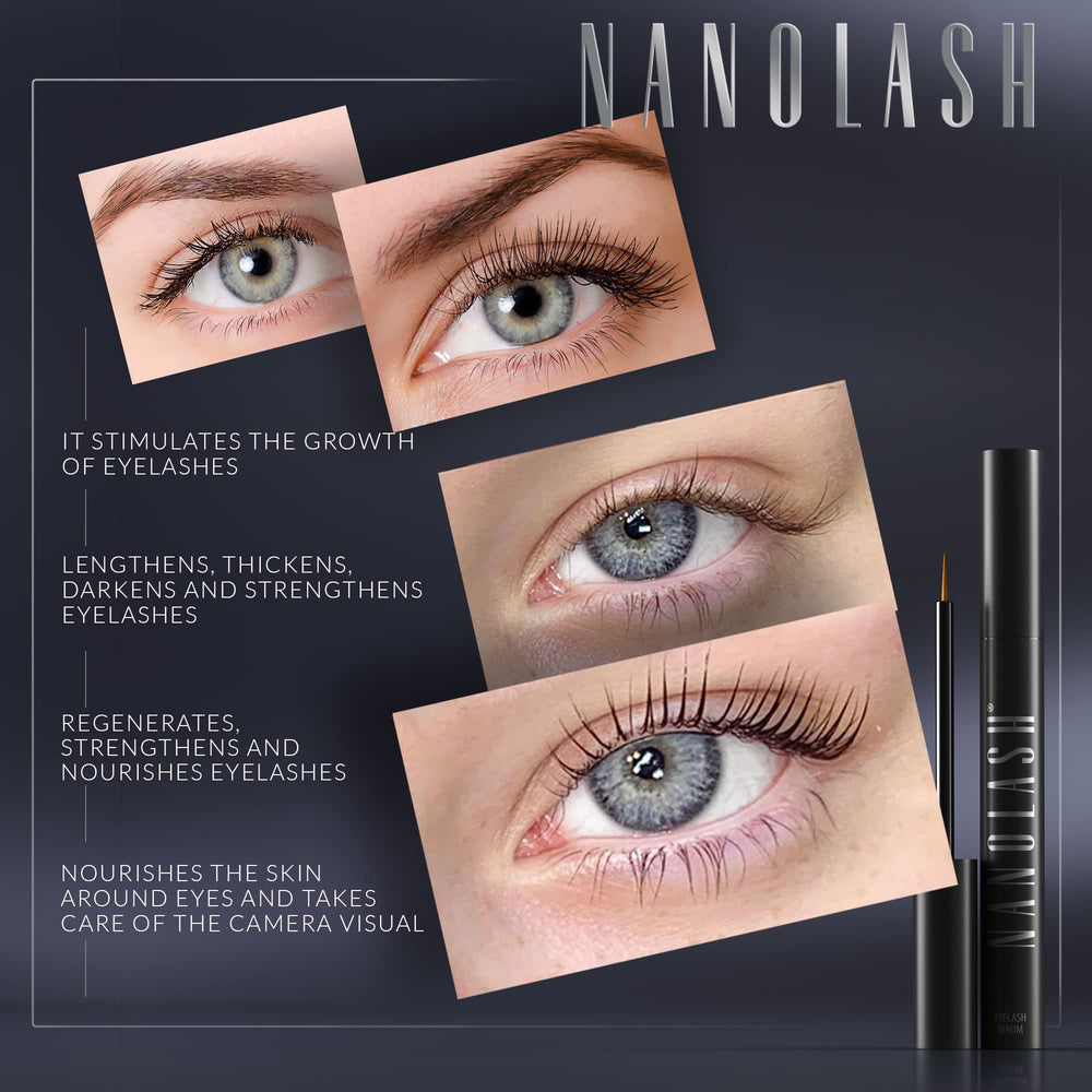 Nanolash effet visuel cils: regard plus ouvert et cils plus fournis.