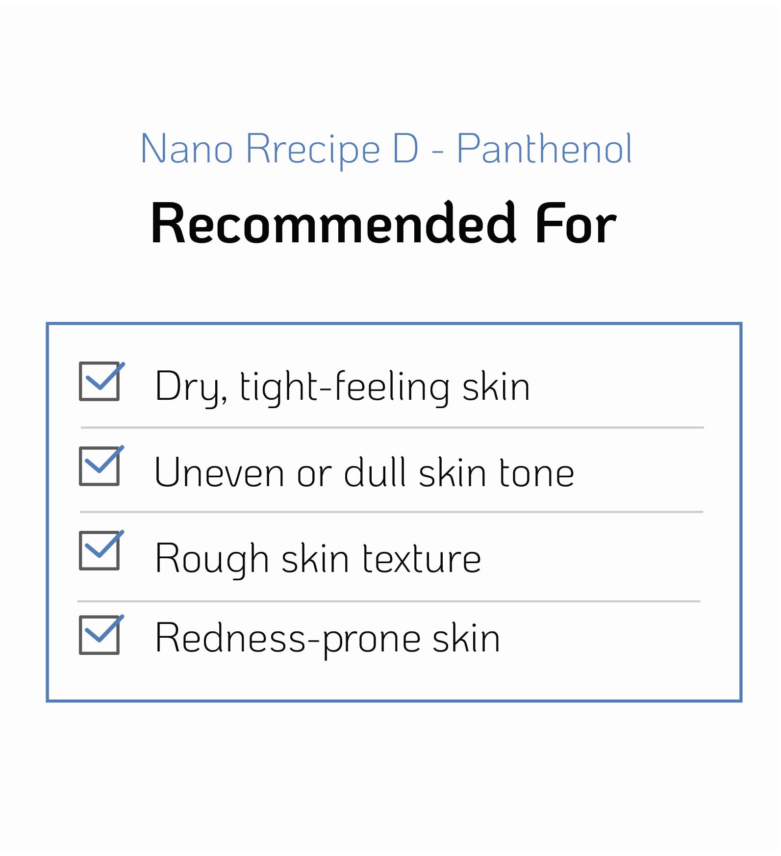 Nano Recipe D-Panthenol, sans parfum pour routine sensible
