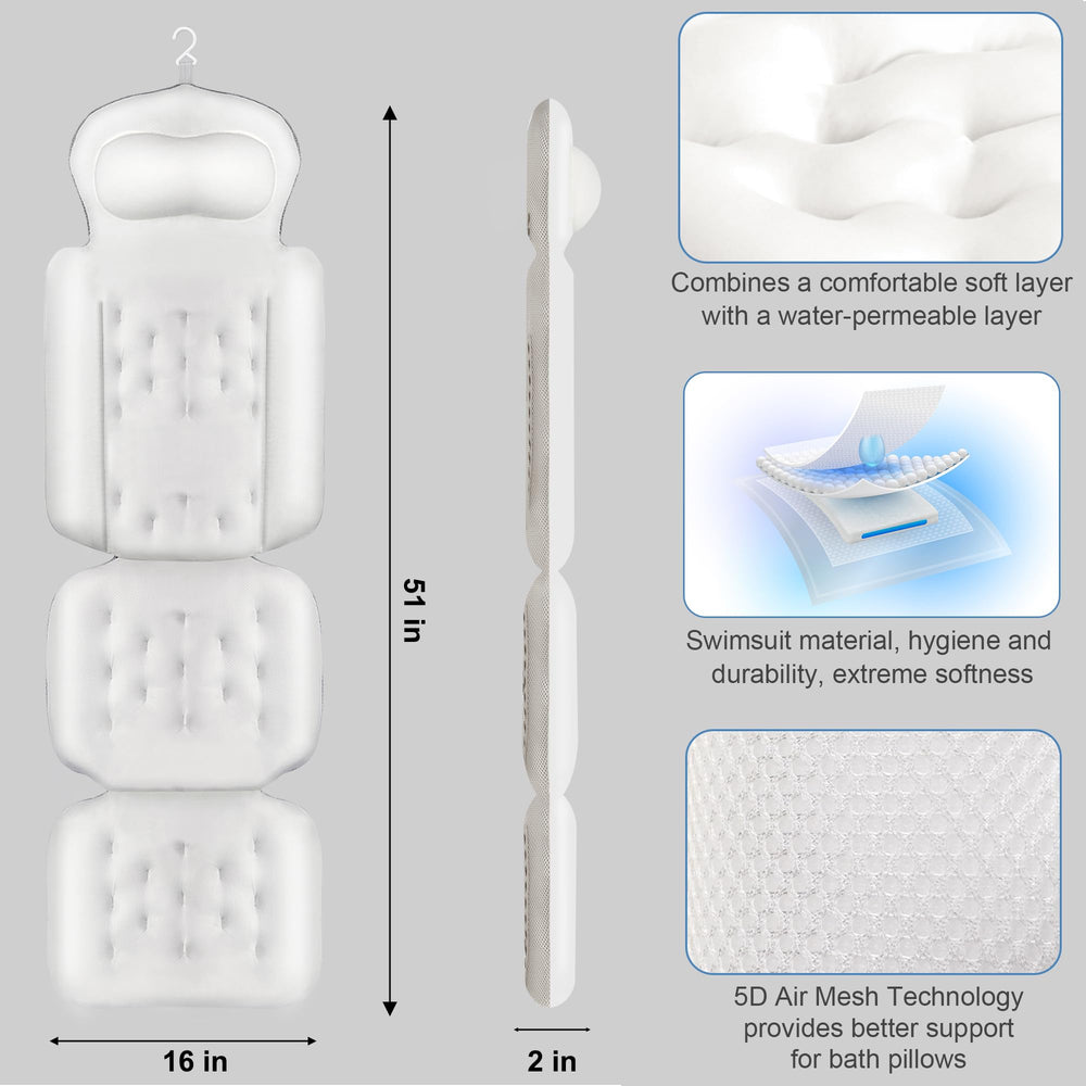 Naposeuo oreiller bain luxueux lavage facile avec sac filet inclus.