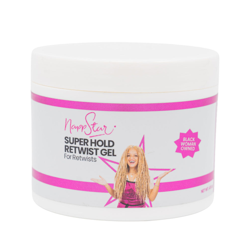 NappStar Gel Fixation Forte pour Locs et Contours, bouteille visible.