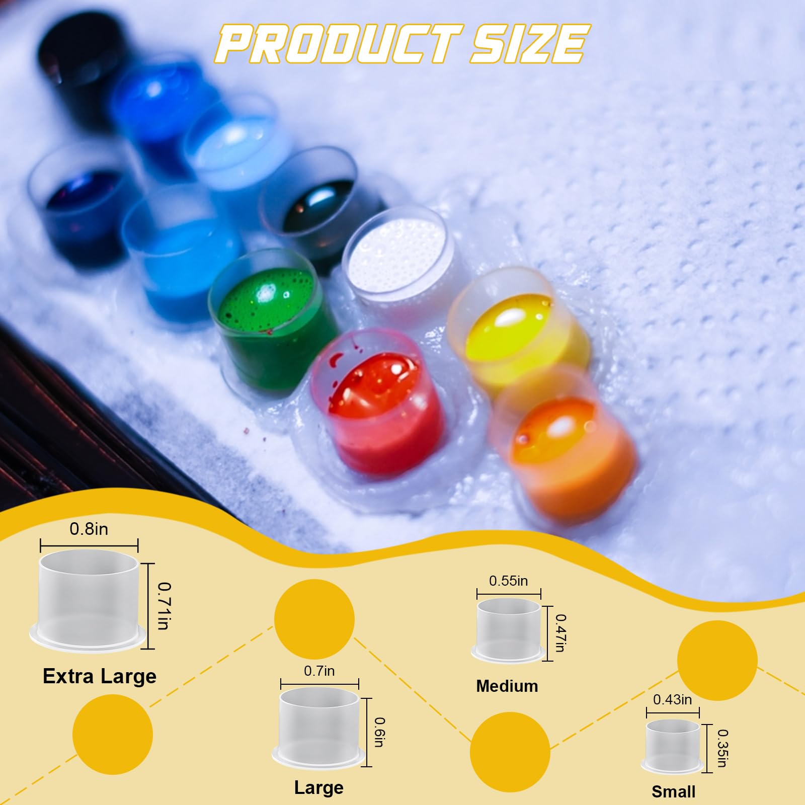 Gobelets en plastique clair Narkysus, compatibles pigments et faciles à nettoyer.
