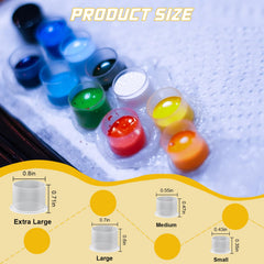 Gobelets en plastique clair Narkysus, compatibles pigments et faciles à nettoyer.