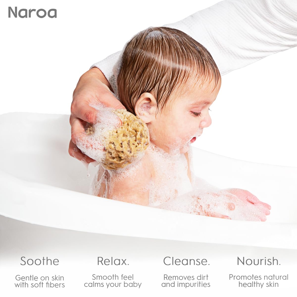 Boîte cadeau premium Naroa prête à offrir lors d’une naissance.