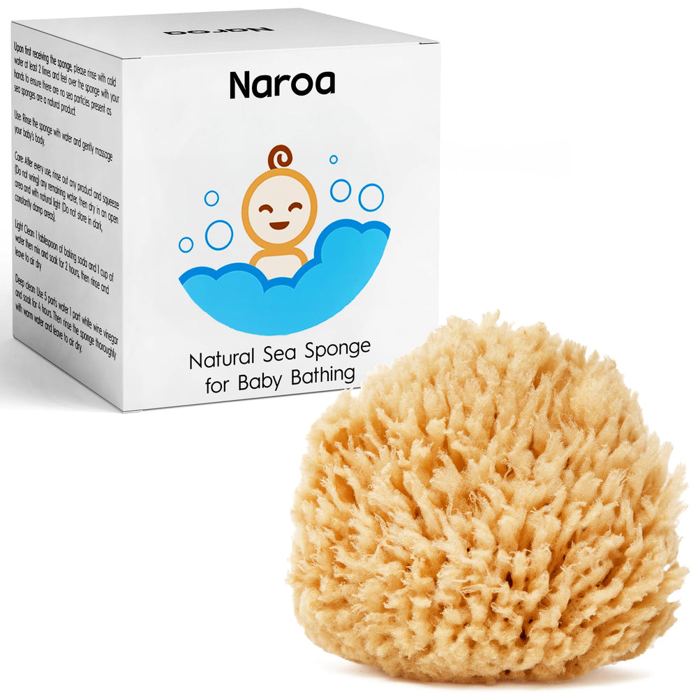 Éponge Naroa pour bébé, douceur naturelle pour peau délicate au bain.