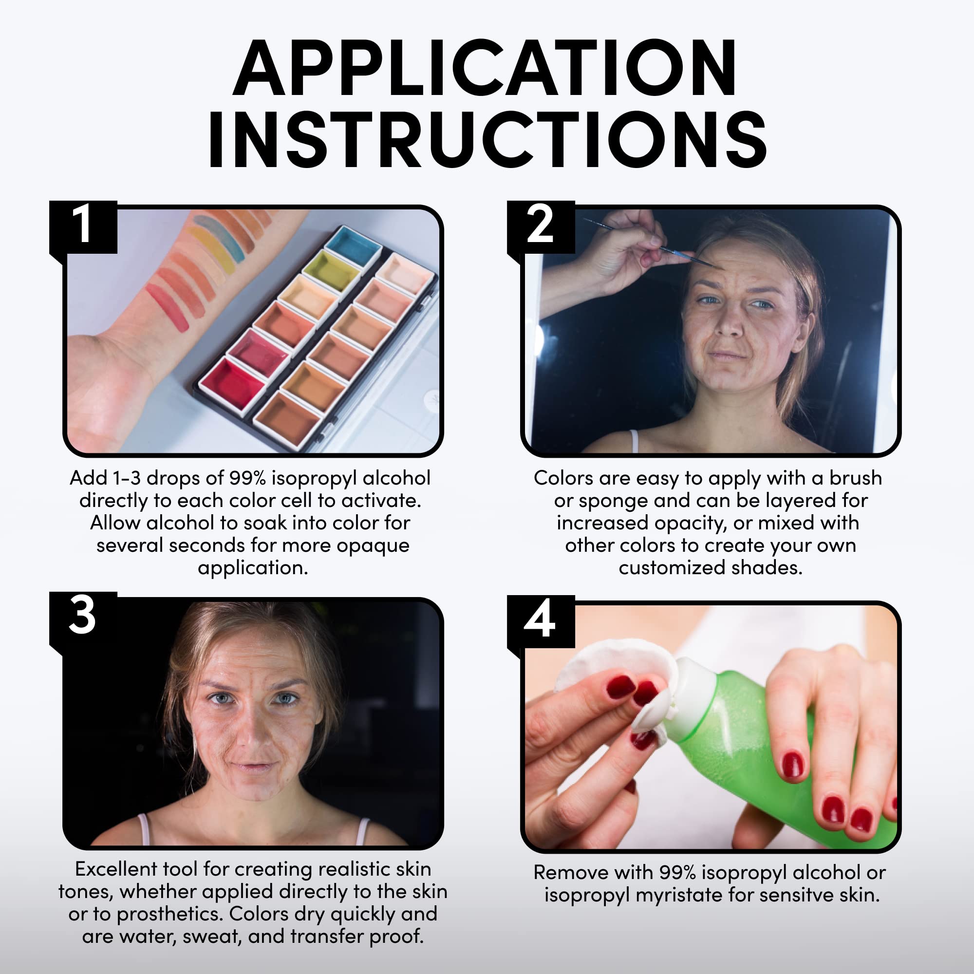 Narrative Cosmetics: démaquillage rapide avec alcool ou démaquillant adapté.