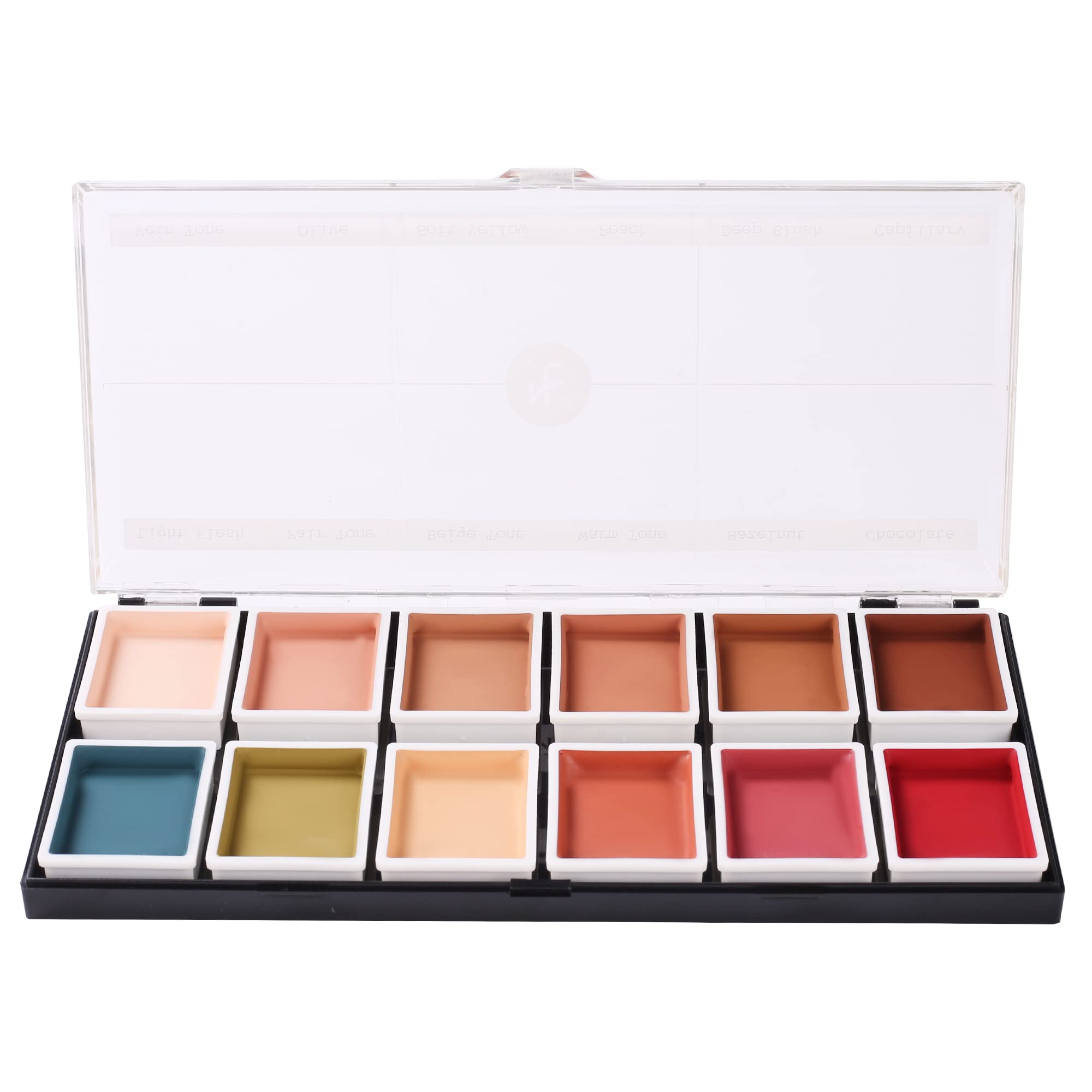 Narrative Cosmetics: palette SFX 12 teintes peau pour des mélanges réalistes.