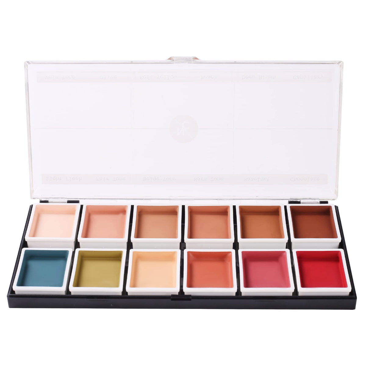 Narrative Cosmetics: palette SFX 12 teintes peau pour des mélanges réalistes.
