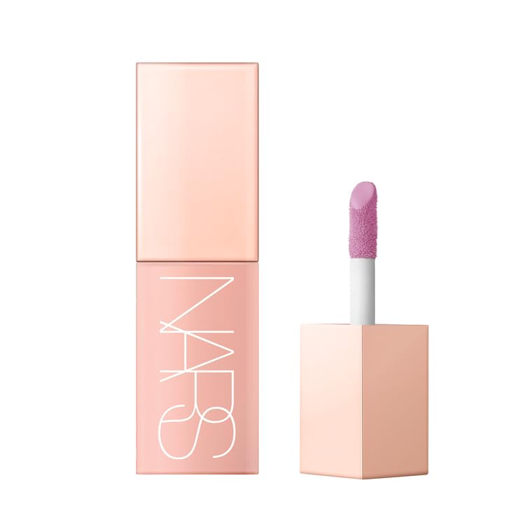 NARS Afterglow Blush Liquide Wanderlust dans sa bouteille, teint rosé lumineux.