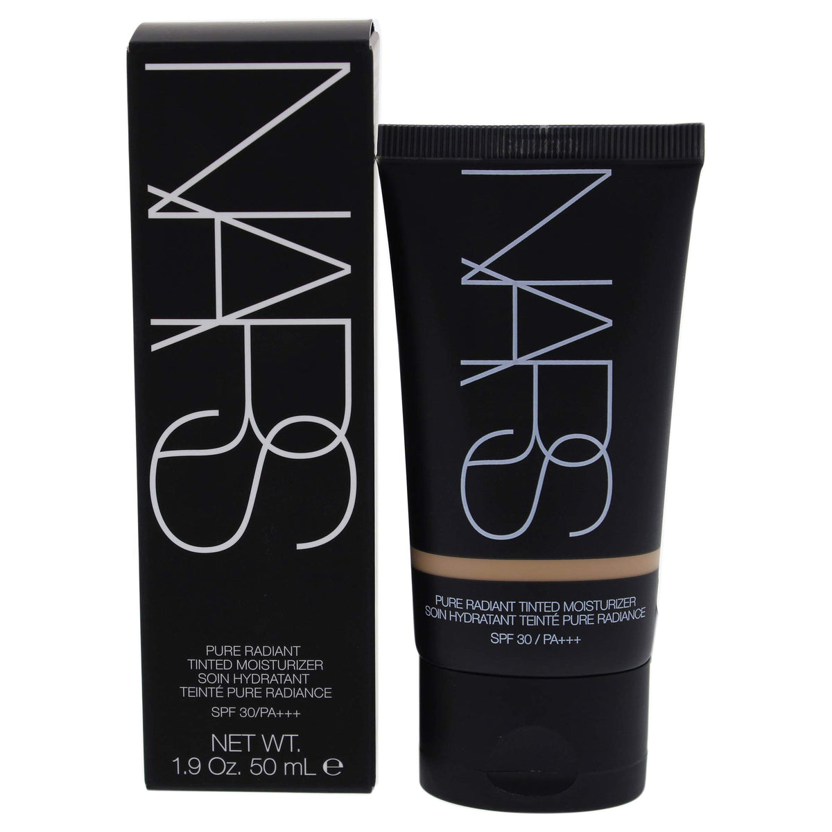 NARS Pure Radiant Teint Alaska — bouteille compacte pour une application homogène et naturelle.