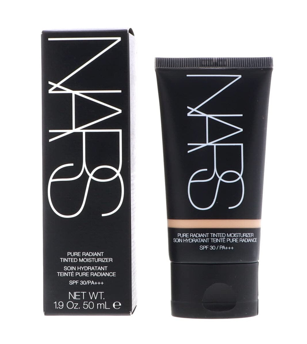 NARS Pure Radiant Hydratant Teinté SPF30 : bouteille et emballage élégant