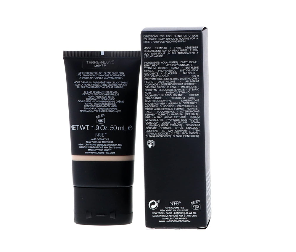 NARS Pure Radiant Hydratant Teinté Terre-Neuve, produit testé dermatologiquement.