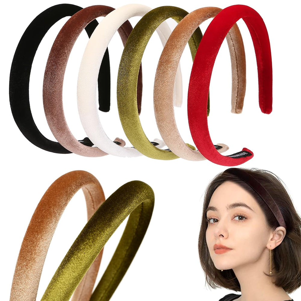 Bandeau velours Naruning ensemble 6 couleurs – confort durable et polyvalence.