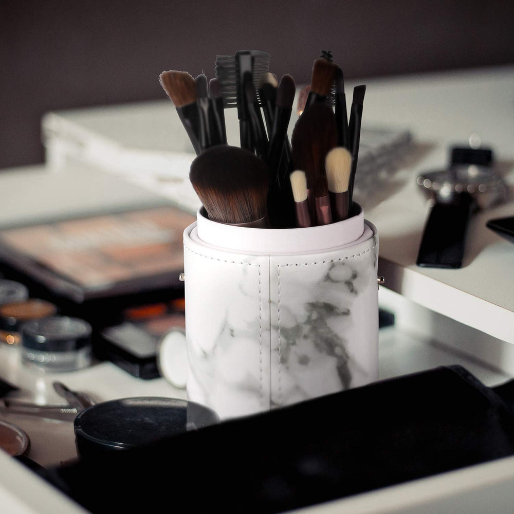 Narwey étui pinceaux accessoire maquillage marbre; facilite l'organisation de votre nécessaire beauté.