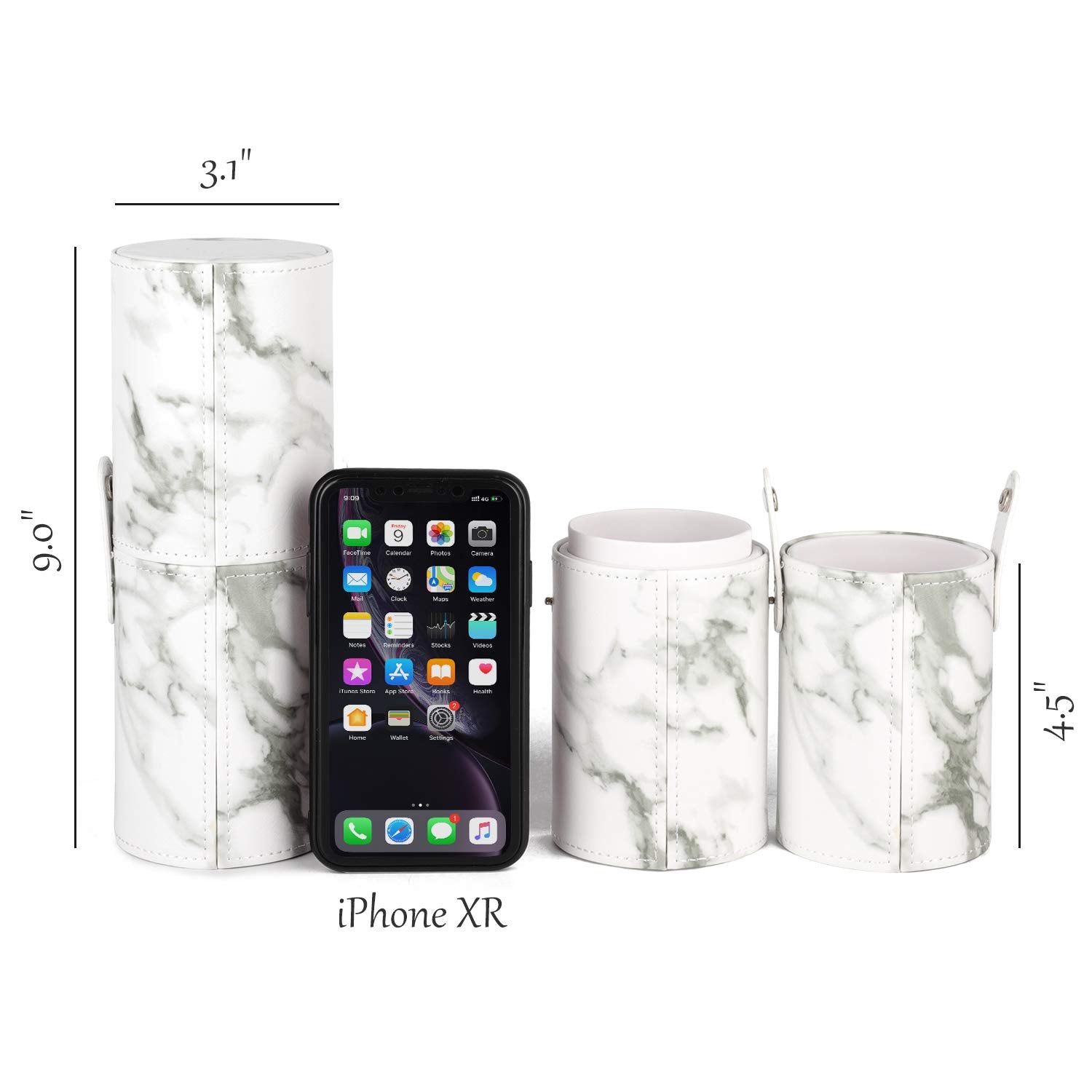 Narwey étui pinceaux compacte marbre; solution légère et robuste pour les déplacements.