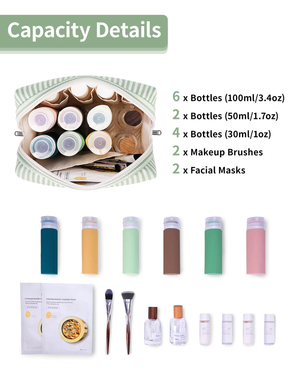 Narwey grand format étui cosmétique idéal pour voyage