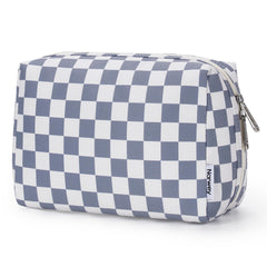 Narwey sac à maquillage Checkered, fermé, rangement sûr lors des déplacements.