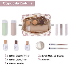 Narwey pochette organise 5 poches internes pour le maquillage.