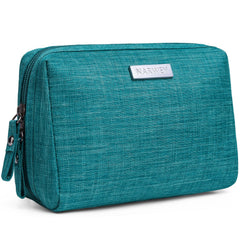 Pochette Narwey en teal, vue frontale compacte prête à se glisser dans le sac.