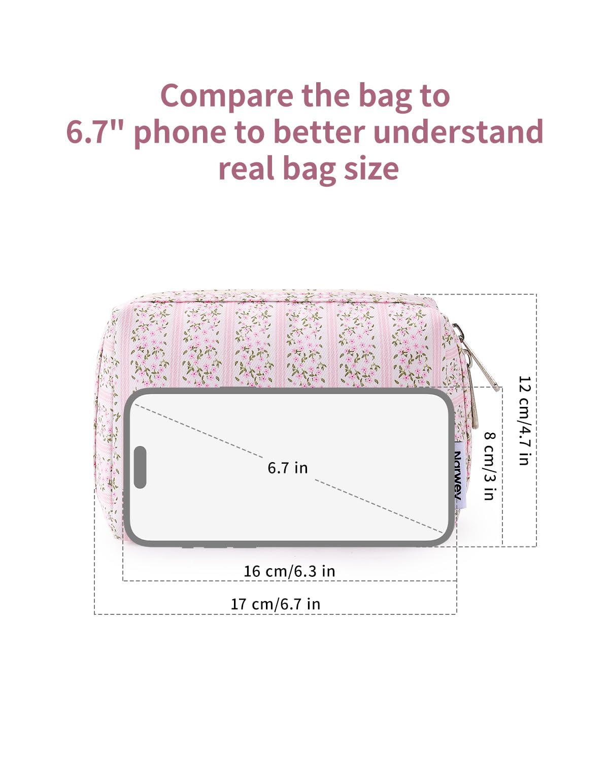 Narwey pochette maquillage durable etanche: tissu résistant et protection des articles.